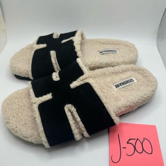 CUSHIONAIRE Women's Cuddle Fur Faux Shearling lined slide sandal +Memory Foam 8 - Picture 3 of 7